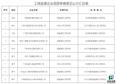 广西住建厅发布：〔2021〕12号工程监理企业试点资质审查意见公示